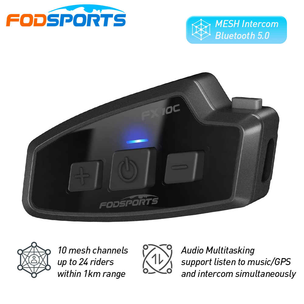 Universal Motorcycle Helmet Intercom Headset - Fodsports FX 10C Motorcycle Mesh Intercom