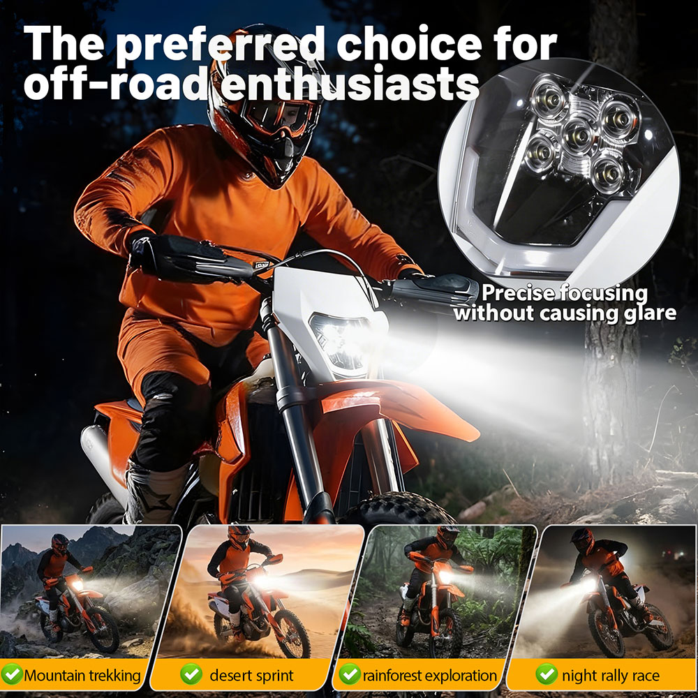 5 LED Headlight Headlamp Lamp  - Universal Motorcycle Led Headlight Projector 评论和价格