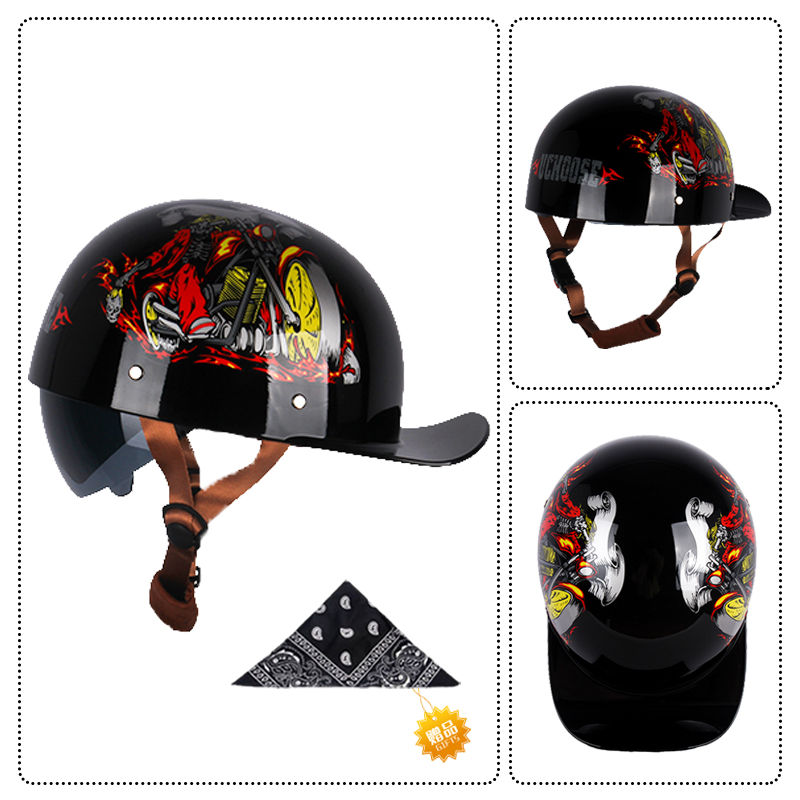 Uchoose Summer Motorcycle Casq - Vintage Open Face Retro Helmet 评论和价格