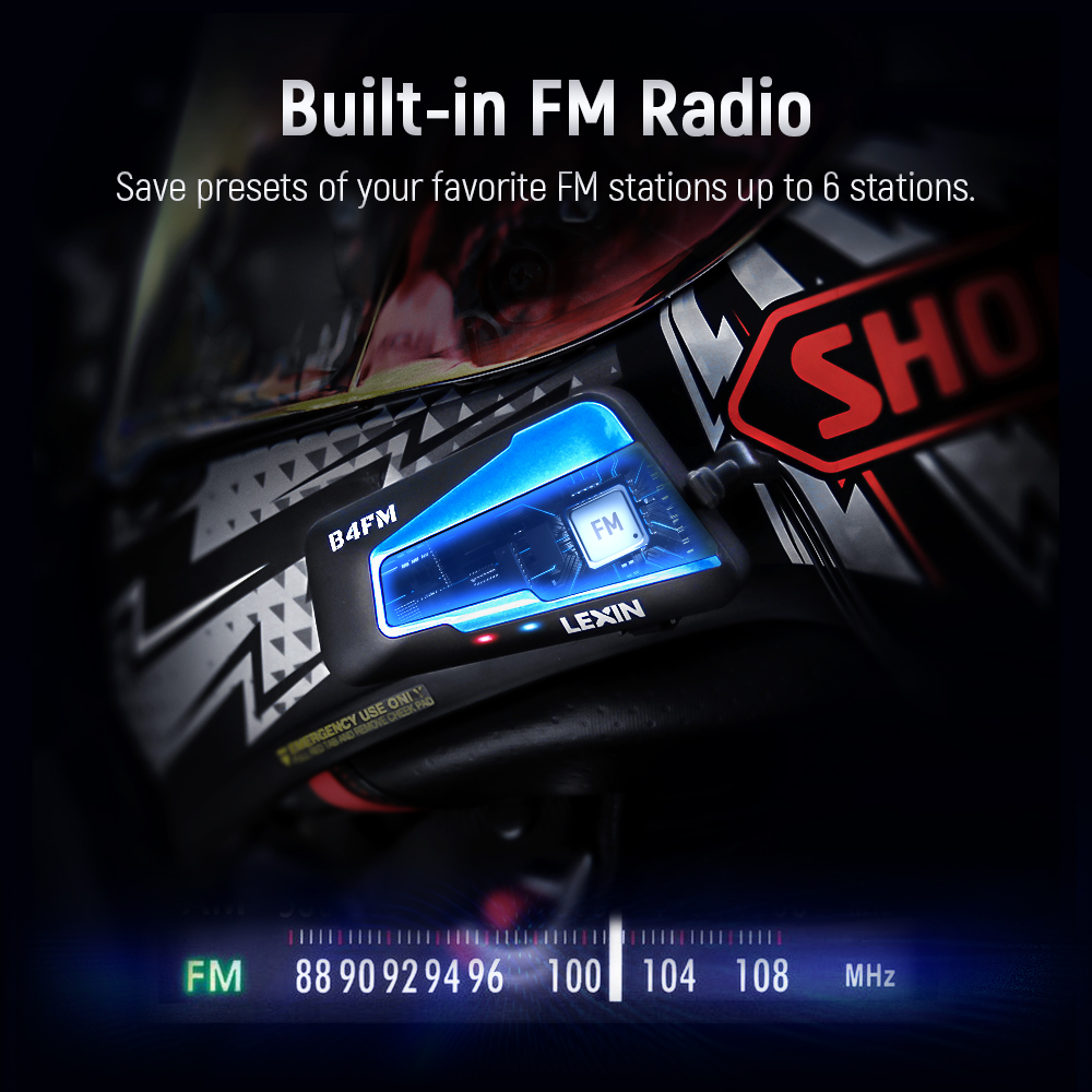 Lexin B4FM-X Bluetooth Motorcy - Universal Motorcycle Helmet Intercom Headset 评论和价格